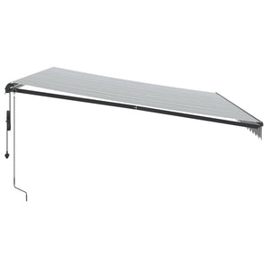 vidaXL Automatic Retractable Awning Anthracite and White 500x350 cm