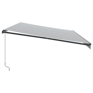 vidaXL Manual Retractable Awning Anthracite and White 600x350 cm