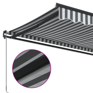 vidaXL Manual Retractable Awning Anthracite and White 600x350 cm