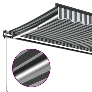 vidaXL Manual Retractable Awning with LEDs Anthracite&White 600x350 cm