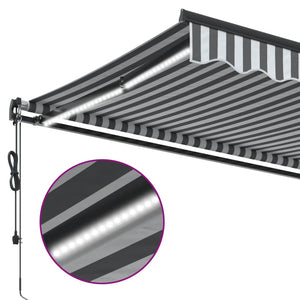 vidaXL Automatic Retractable Awning with LEDs Anthracite&White 600x350 cm