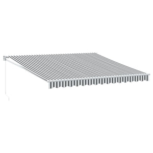 vidaXL Retractable Awning Anthracite and White 4x3 m Fabric&Aluminium