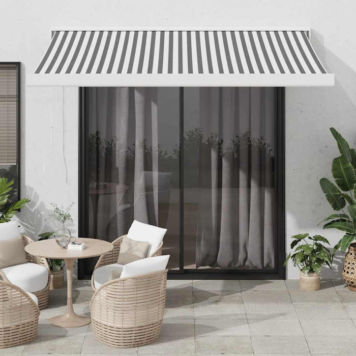 vidaXL Retractable Awning Anthracite and White 3x2.5 m Fabric&Aluminium