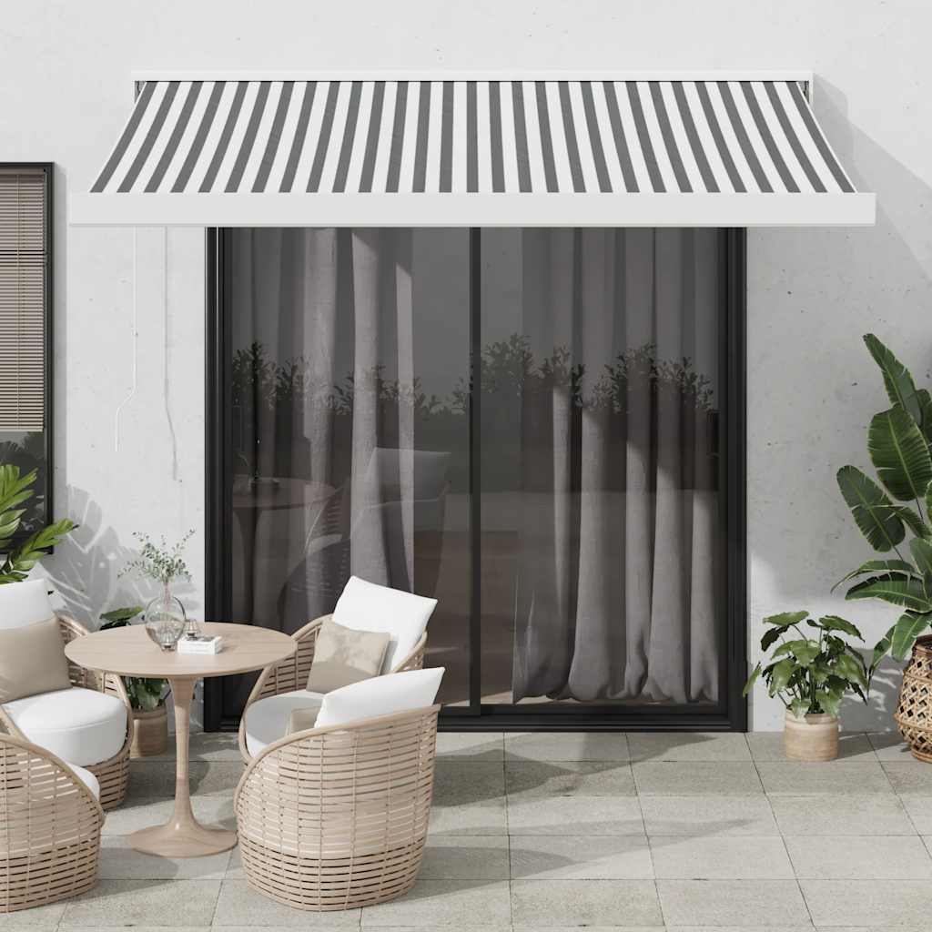 vidaXL Retractable Awning Anthracite and White 3.5x2.5 m Fabric&Aluminium