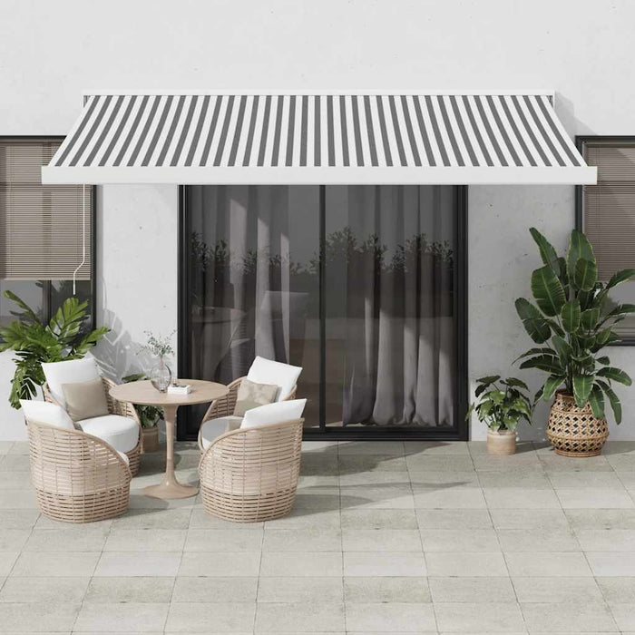 vidaXL Retractable Awning Anthracite and White 4x3 m Fabric&Aluminium