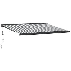 vidaXL Retractable Awning Anthracite and White 4x3 m Fabric&Aluminium