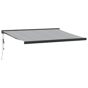 vidaXL Retractable Awning Anthracite and White 4.5x3 m Fabric&Aluminium