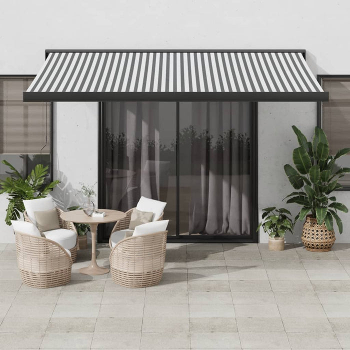 vidaXL Retractable Awning Anthracite and White 4.5x3 m Fabric&Aluminium