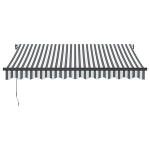 vidaXL Manual Retractable Awning with LED Anthracite&White 300x250 cm