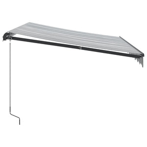 vidaXL Manual Retractable Awning with LED Anthracite&White 300x250 cm