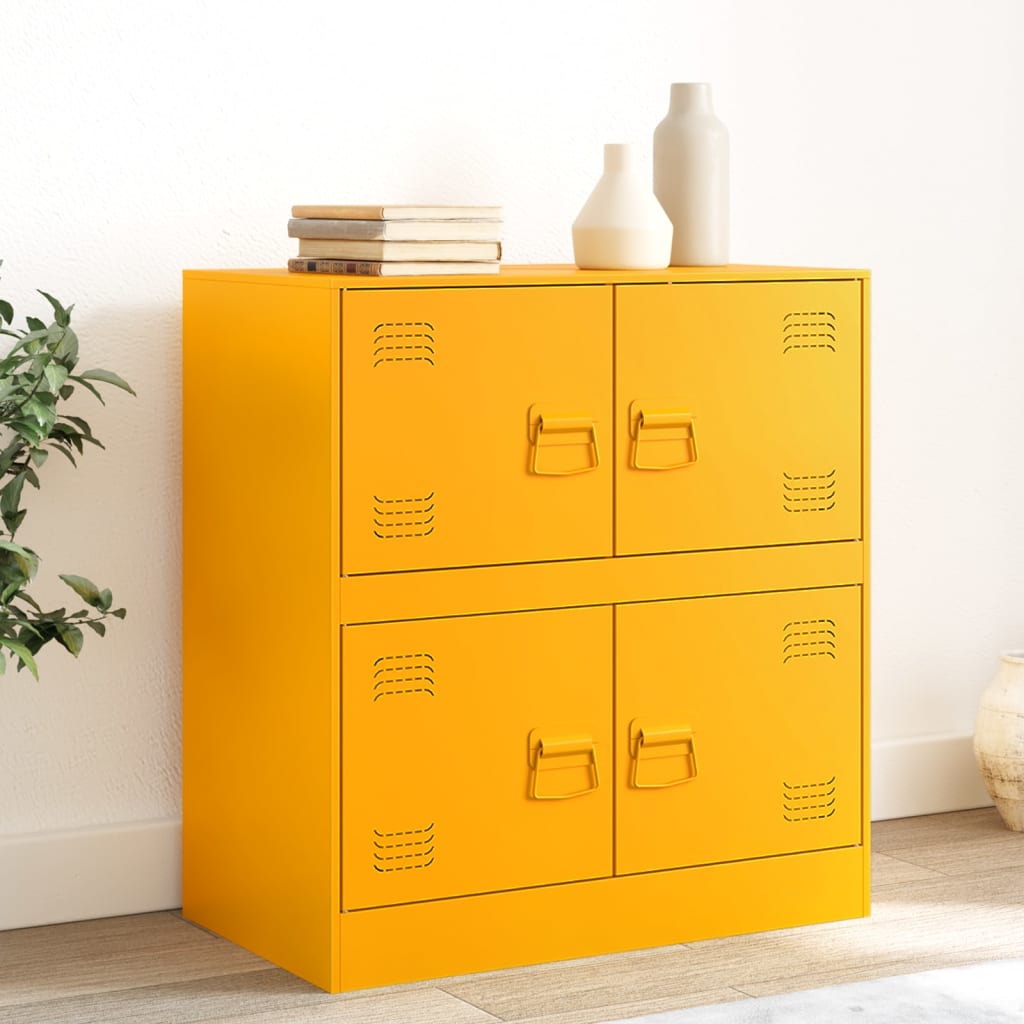 vidaXL Sideboard Mustard Yellow 67x39x73 cm Steel