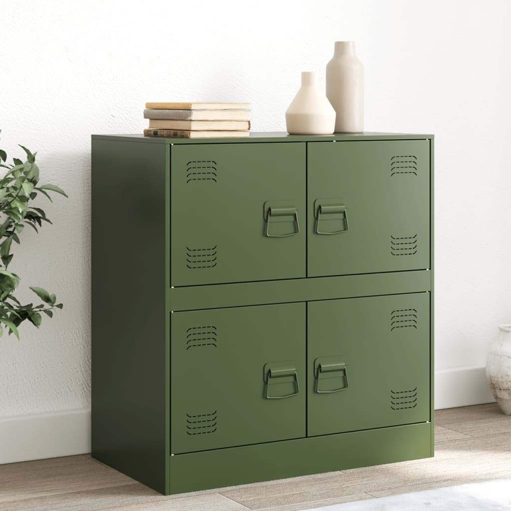 vidaXL Sideboard Olive Green 67x39x73 cm Steel