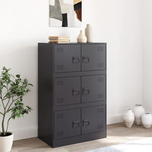 vidaXL Sideboard Black 67x39x107 cm Steel