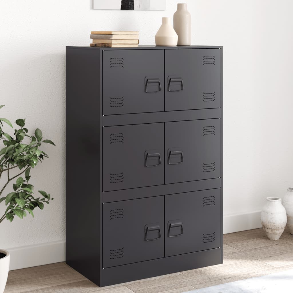 vidaXL Sideboard Black 67x39x107 cm Steel