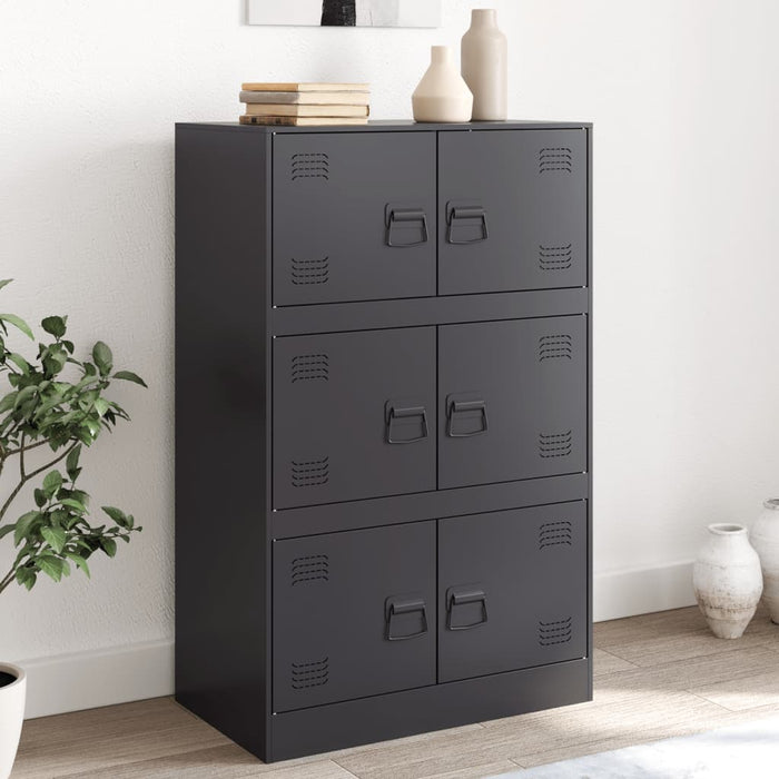 vidaXL Sideboard Black 67x39x107 cm Steel