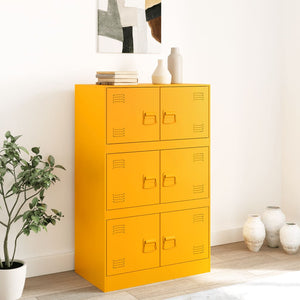 vidaXL Sideboard Mustard Yellow 67x39x107 cm Steel