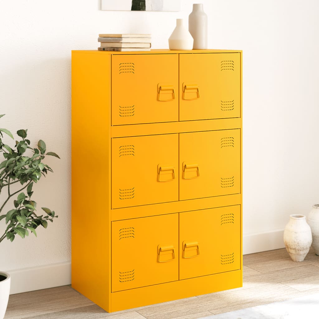 vidaXL Sideboard Mustard Yellow 67x39x107 cm Steel