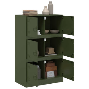 vidaXL Sideboard Olive Green 67x39x107 cm Steel