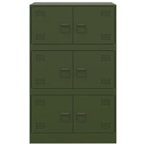 vidaXL Sideboard Olive Green 67x39x107 cm Steel