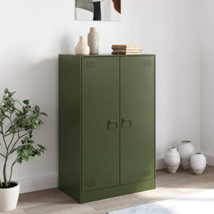 vidaXL Sideboard Olive Green 67x39x107 cm Steel