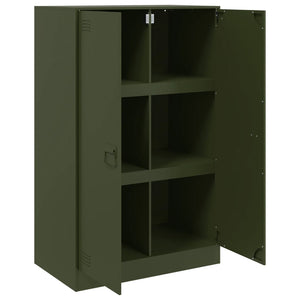 vidaXL Sideboard Olive Green 67x39x107 cm Steel