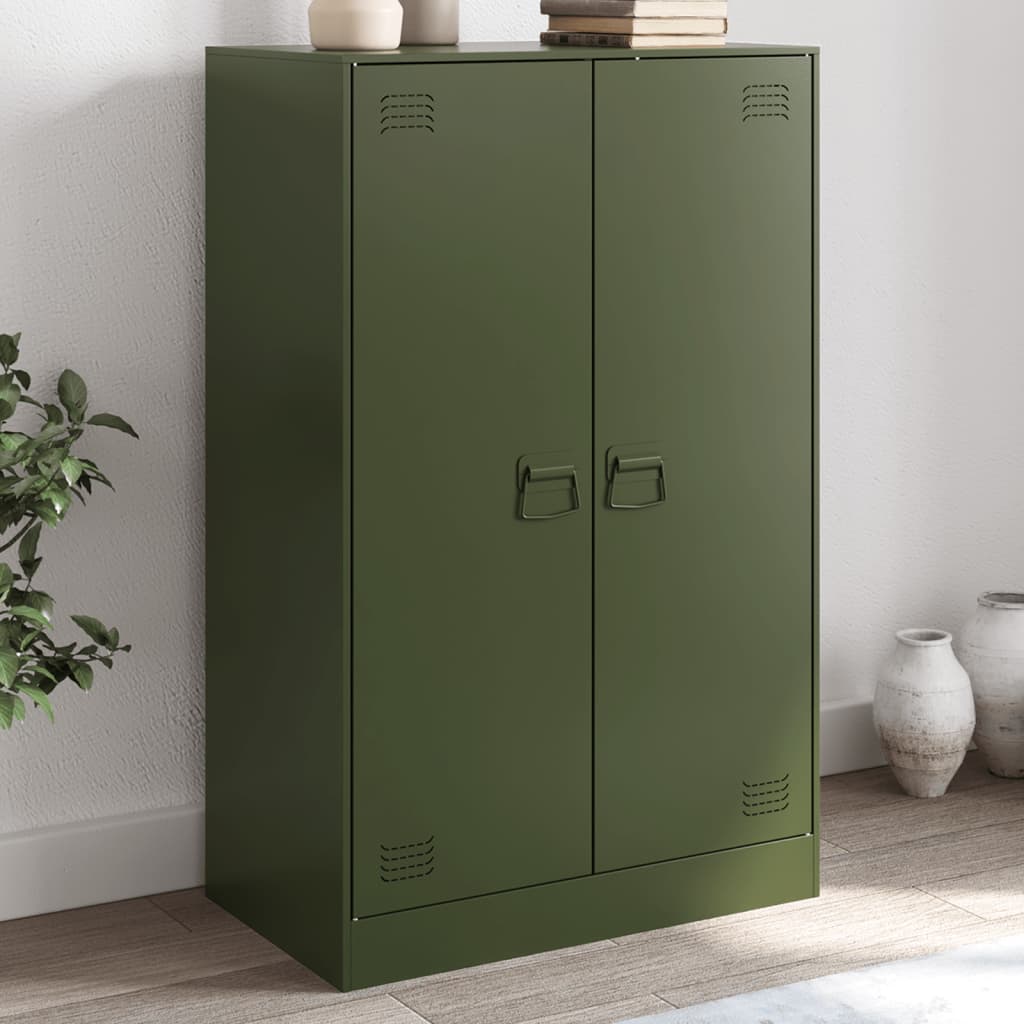 vidaXL Sideboard Olive Green 67x39x107 cm Steel