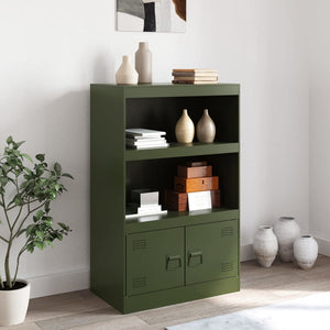 vidaXL Sideboard Olive Green 67x39x107 cm Steel