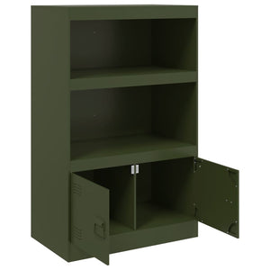 vidaXL Sideboard Olive Green 67x39x107 cm Steel