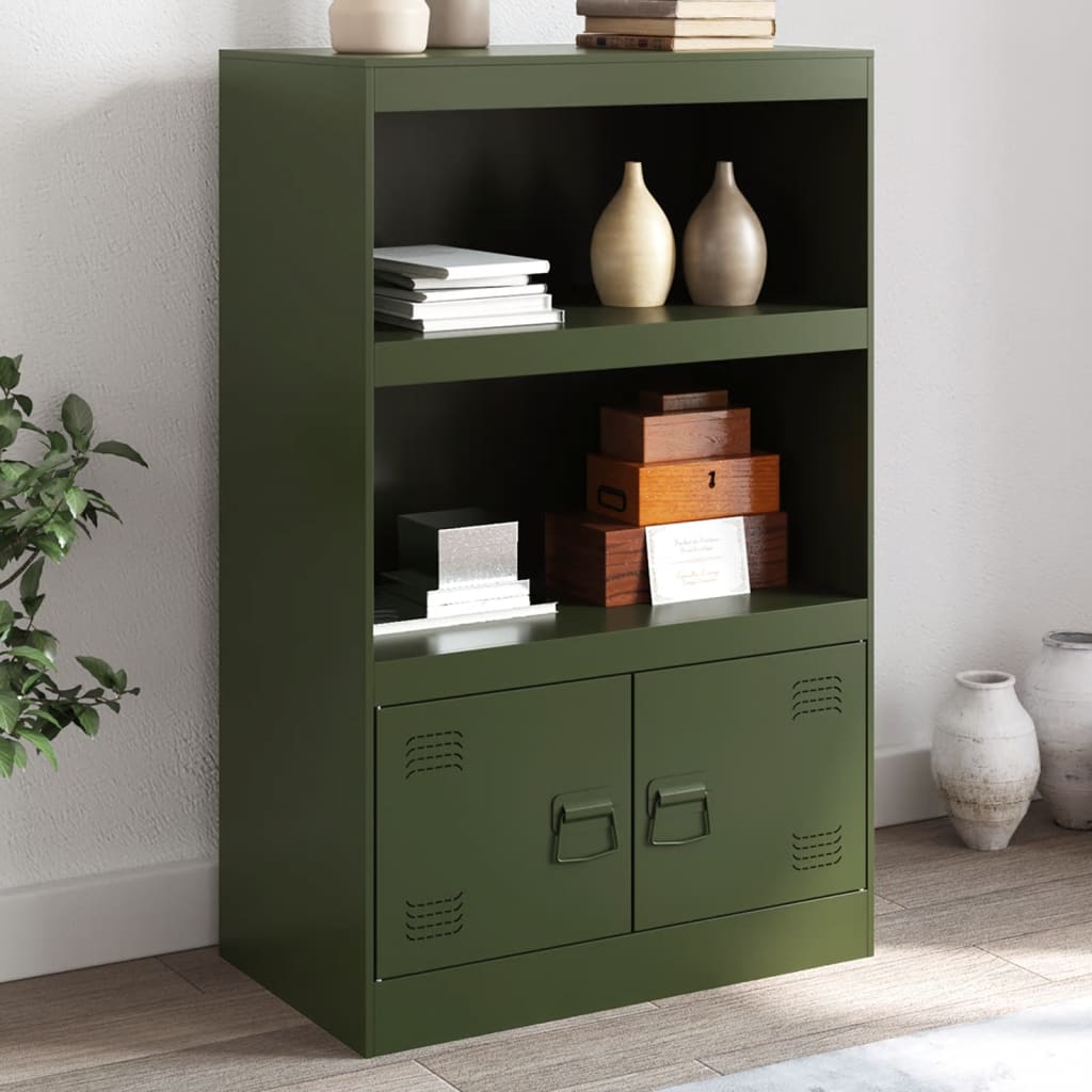 vidaXL Sideboard Olive Green 67x39x107 cm Steel