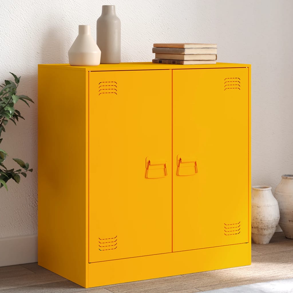 vidaXL Sideboard Mustard Yellow 67x39x73 cm Steel