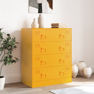 vidaXL Sideboard Mustard Yellow 67x39x83 cm Steel