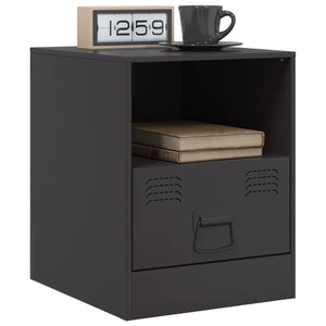 vidaXL Bedside Cabinets 2pcs Black 34.5x39x44 cm Steel