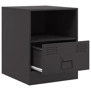 vidaXL Bedside Cabinets 2pcs Black 34.5x39x44 cm Steel