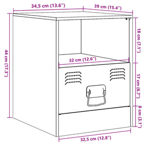 vidaXL Bedside Cabinets 2pcs Black 34.5x39x44 cm Steel