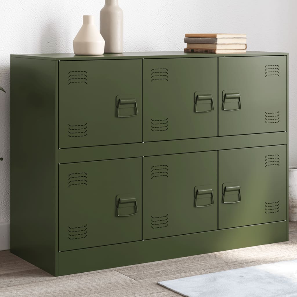 vidaXL Sideboard Olive Green 99x39x73 cm Steel