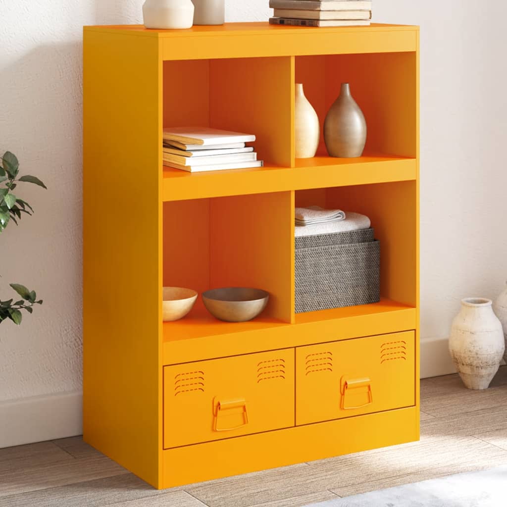 vidaXL Highboard Mustard Yellow 67x39x95 cm Steel