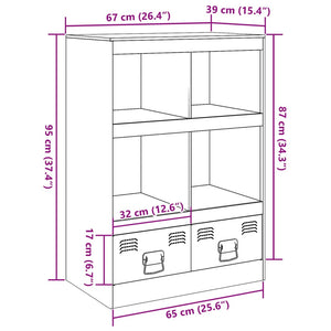 vidaXL Highboard White 67x39x95 cm Steel