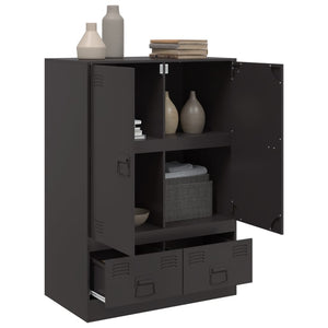 vidaXL Highboard Black 67x39x95 cm Steel