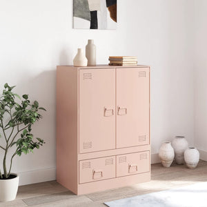 vidaXL Highboard Pink 67x39x95 cm Steel