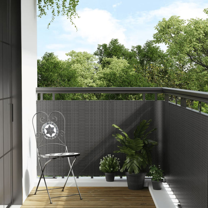 vidaXL Balcony Screen Anthracite 300x100 cm Poly Rattan