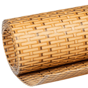 vidaXL Balcony Screen Light Brown 300x90 cm Poly Rattan