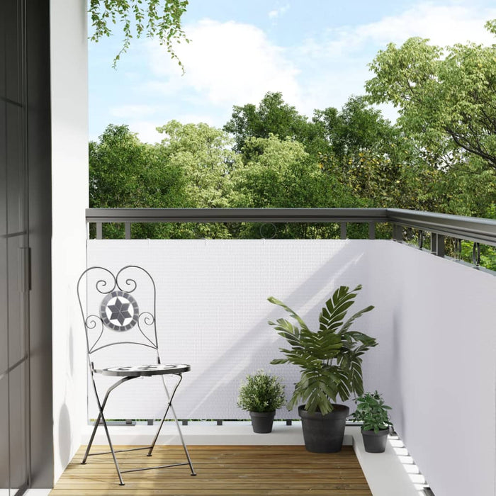 vidaXL Balcony Screen White 300x100 cm Poly Rattan