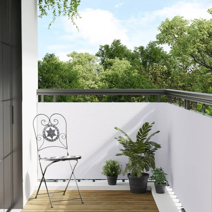 vidaXL Balcony Screen White 400x100 cm Poly Rattan