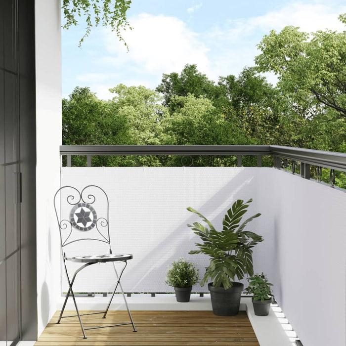 vidaXL Balcony Screen White 500x80 cm Poly Rattan