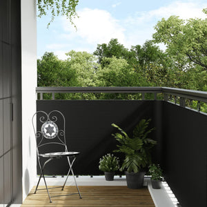 vidaXL Balcony Screen Black 500x100 cm Poly Rattan