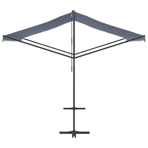 vidaXL Free Standing Awning Blue and White 300x300 cm Fabric and Steel