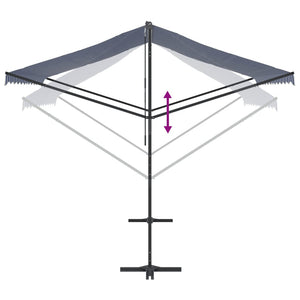 vidaXL Free Standing Awning Blue and White 300x300 cm Fabric and Steel