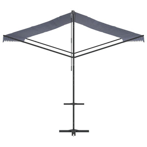 vidaXL Free Standing Awning Blue and White 400x300 cm Fabric and Steel