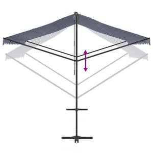 vidaXL Free Standing Awning Blue and White 400x300 cm Fabric and Steel