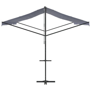 vidaXL Free Standing Awning Blue and White 500x300 cm Fabric and Steel